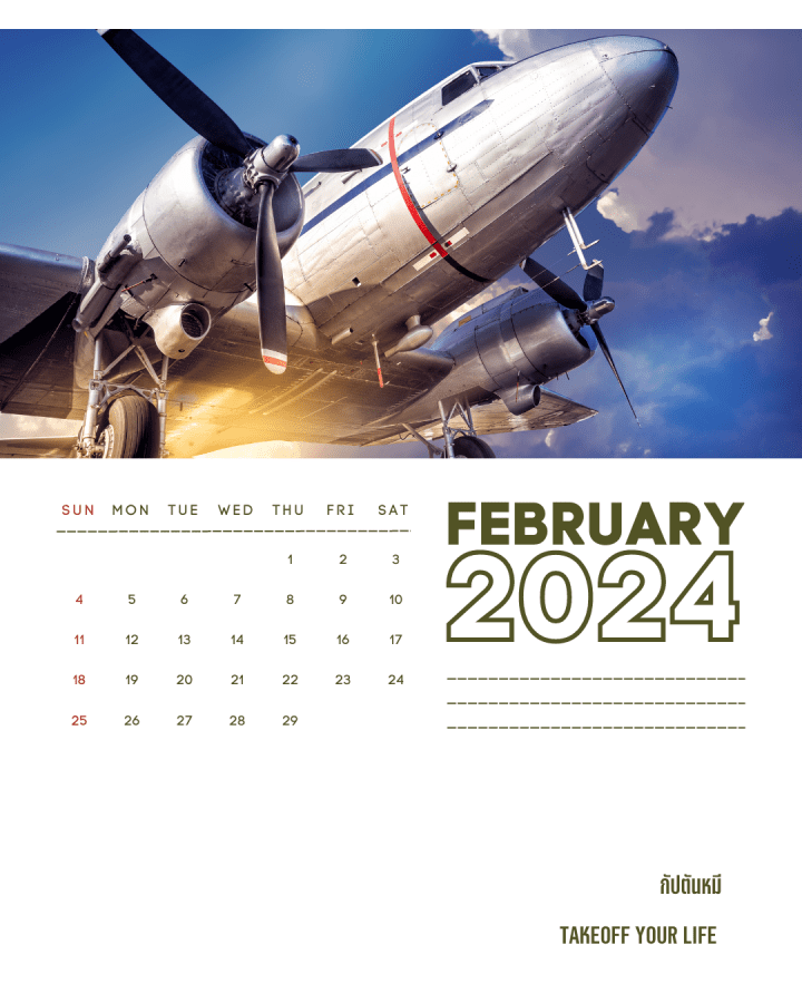 Takeoff Your Life Calendar&nbsp;2024