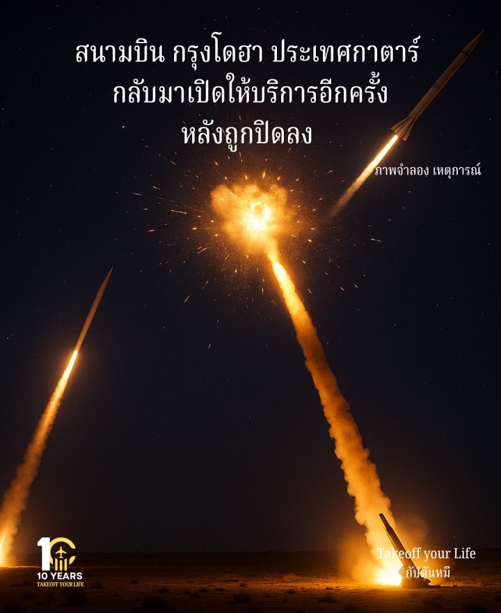 สนามบิน กรุงโดฮา ประเทศกาตาร์กลับมาเปิดให้บริการอีกครั้งหลังถูกปิดลงชั่วคราว