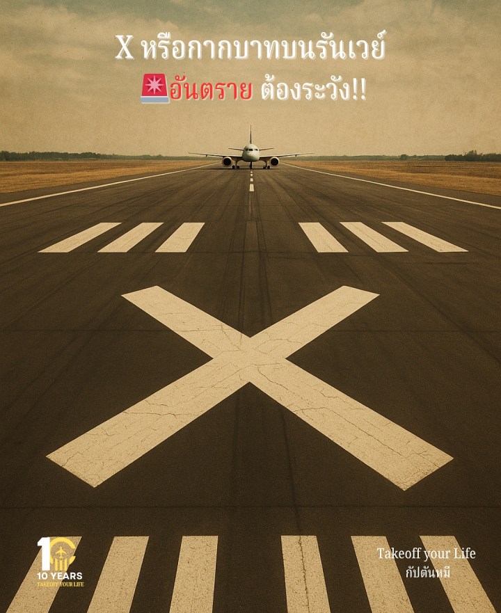 X หรือกากบาทบนรันเวย์ 🚨อันตราย&nbsp;ต้องระวัง!!