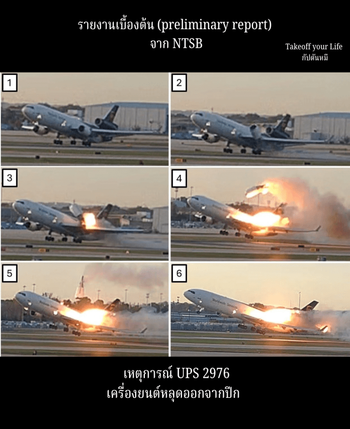 รายงานเบื้องต้น UPS 2976 นาทีที่เครื่องยนต์หลุดจากปีก