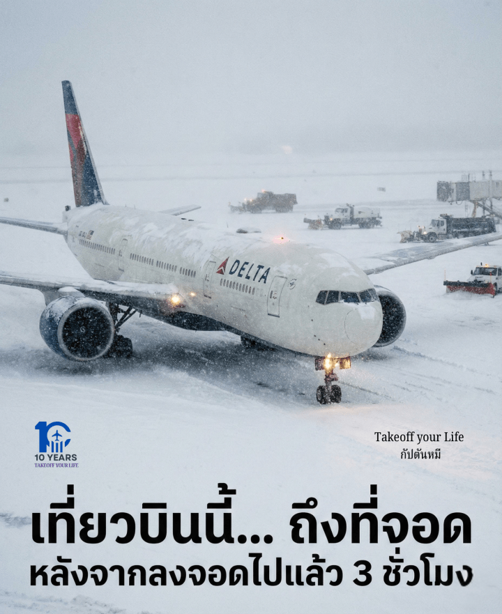 “เที่ยวบินนี้… ถึงเกต หลังจากลงจอดไปแล้ว 3&nbsp;ชั่วโมง”✈️