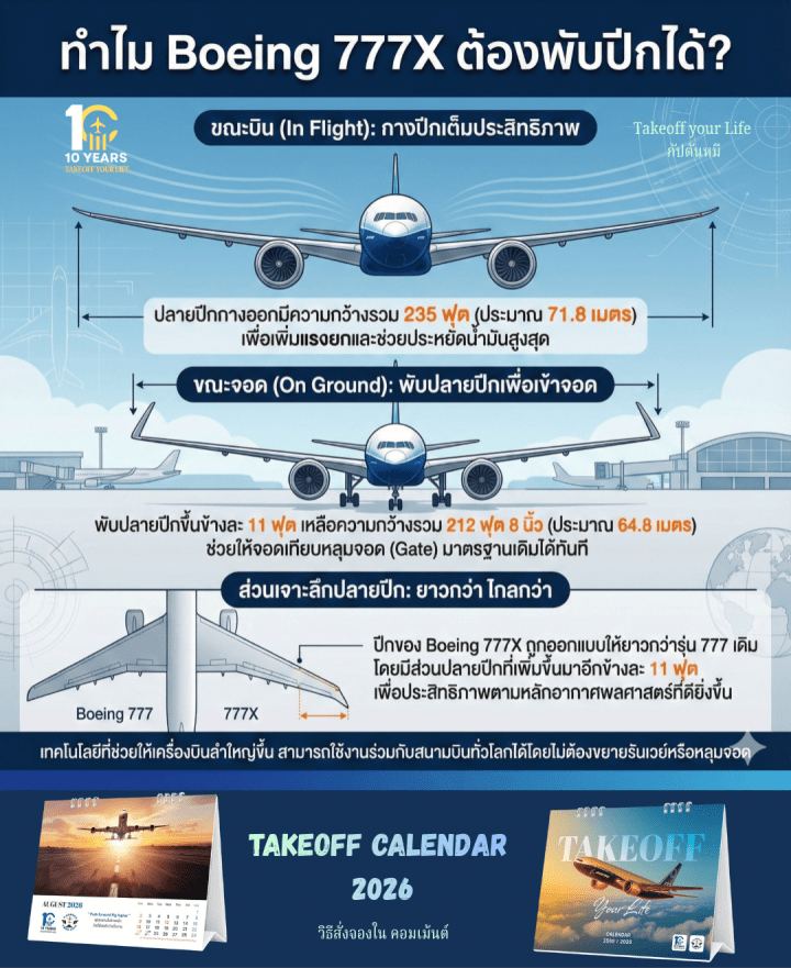 ✈️ ทำไม Boeing 777X ต้อง&nbsp;“พับปีกได้”?