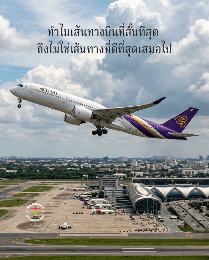 🚩 ทำไมเส้นทางบินที่สั้นที่สุดถึงไม่ใช่เส้นทางที่ดีที่สุดเสมอไป