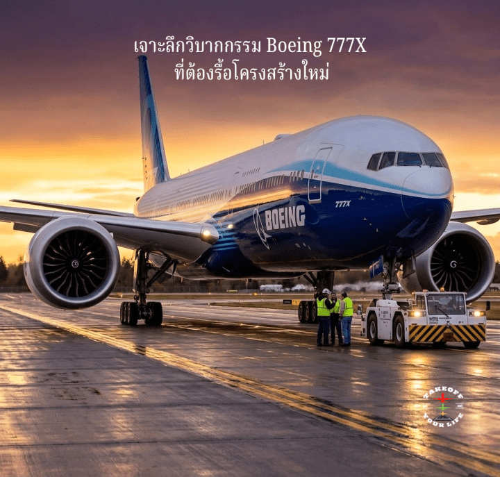 🚩 กว่าจะได้บินจริงไม่ง่าย เจาะลึกวิบากกรรม Boeing 777X ที่ต้องรื้อโครงสร้างใหม่